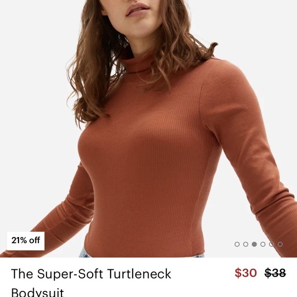 Everlane Tops - Everlane super soft ribbed turtleneck bodysuit